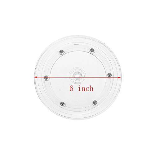 Geesatis 2 Pcs Acrylic Lazy Susan 6 inch / 150 mm Round Swivel Plate Rotating Turntable, for Kitchen Spice Rack Table Turntable Accessories, Clear
