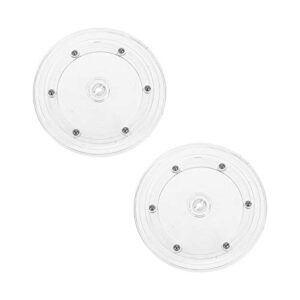 geesatis 2 pcs acrylic lazy susan 6 inch / 150 mm round swivel plate rotating turntable, for kitchen spice rack table turntable accessories, clear
