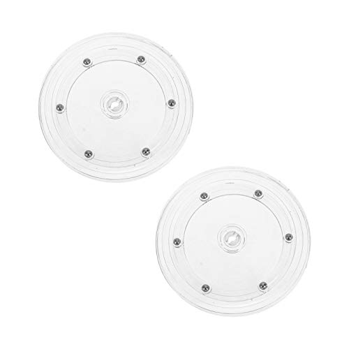 Geesatis 2 Pcs Acrylic Lazy Susan 6 inch / 150 mm Round Swivel Plate Rotating Turntable, for Kitchen Spice Rack Table Turntable Accessories, Clear