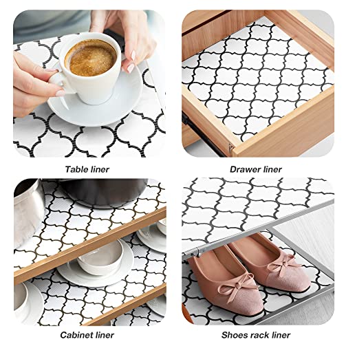 Glotoch 2 Rolls Shelf Liners for Kitchen Cabinets 12” x 20 ft. - Non Adhesive Cabinet and Drawer Liner, Double Sided Non-Slip Durable and Strong, Quatrefoil