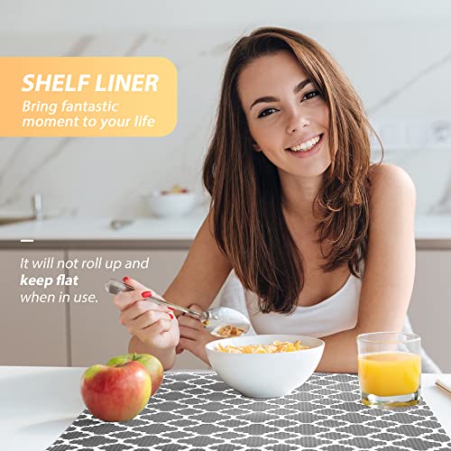 Glotoch 2 Rolls Shelf Liners for Kitchen Cabinets 12” x 20 ft. - Non Adhesive Cabinet and Drawer Liner, Double Sided Non-Slip Durable and Strong, Quatrefoil