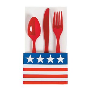 patriotic silverware holder – party supplies – 50 pieces