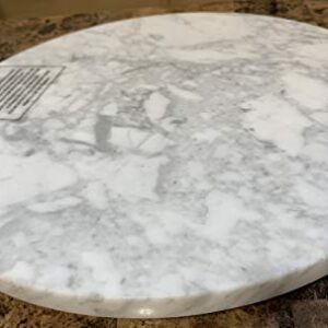 Advanced Furniture 12” Round White Marble Lazy Susan Turntable Tray