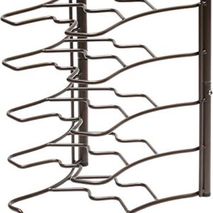 DecoBros Kitchen Counter and Cabinet Pan Organizer Shelf Rack, Bronze