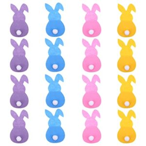 aboofan 16pcs easter bunny cutlery holder easter table decorations knife fork spoon cover cutlery bags reusable utensil cover for spring decorations easter party supplies