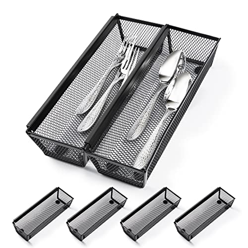 Greenual Silverware Organizer Utensil Kitchen Drawer Organizer Utensils Silverware Holder Tray Flatware Utensil Cutlery Organizer for Kitchen Drawer