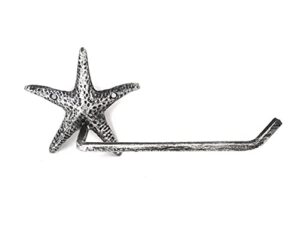 antique silver cast iron starfish hand towel holder 10″