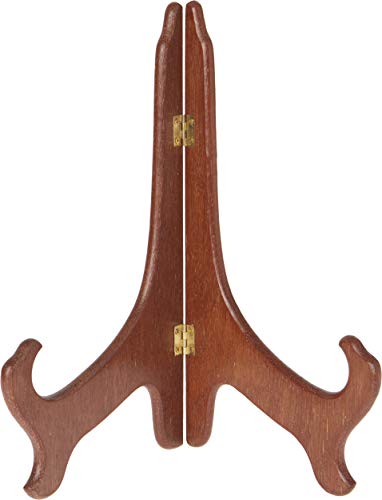 Bard's Hinged Medium Wood Plate Stand, 11" H x 8.75" W x 6.25" D (For 10" - 14" Plates)