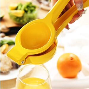 Manual Juicer Citrus Lemon Squeezer,Fruit Juicer Lime Press Metal,Professional Hand Juicer Kitchen Tool(yellow）