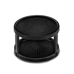 madesmart 10″ twin turntable-carbon collection non-slip base, soft-grip surface & bpa-free, 2-levels