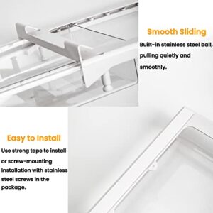 vacane Clear Under Shelf Drawer Organizer, Under Cabinet Shelf Hanging Storage Easy to Install, Bpa-Free Plastic Storage for Closet Kitchen Pantry Cupboard