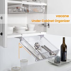 vacane Clear Under Shelf Drawer Organizer, Under Cabinet Shelf Hanging Storage Easy to Install, Bpa-Free Plastic Storage for Closet Kitchen Pantry Cupboard