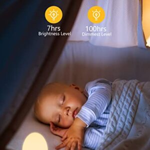 MediAcous Night Light for Kids, Baby Night Light with 8 Colors Changing & Dimming Function, Rechargeable Night Light with 1 Hour Timer & Touch Control, Up to 100H