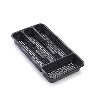 plastific large cutlery tray utensils spoon fork holder flatware organiser for kitchen organiser strong plastic drawer sliding tidy (33 x 17.5 x 4.3 slim )
