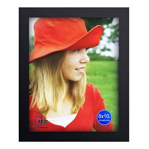 rpjc 8×10 inch picture frame made of solid wood high definition glass for table top display and wall mounting black