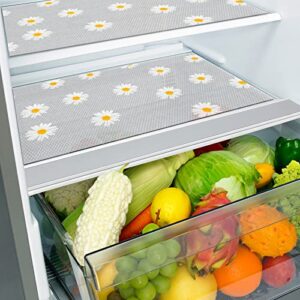 9pcs refrigerator liners,daisy refrigerator mats liners for shelves washable, cuttable refrigerator liner,drawer table mats, placemats(flowers)