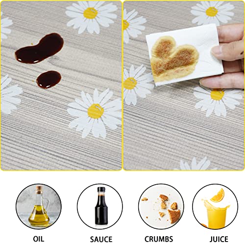 9PCS Refrigerator Liners,Daisy Refrigerator Mats Liners for Shelves Washable, Cuttable Refrigerator Liner,Drawer Table Mats, Placemats(Flowers)