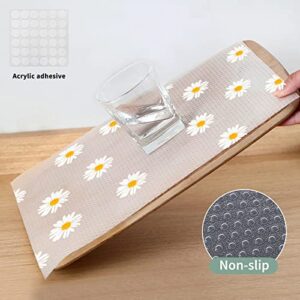 9PCS Refrigerator Liners,Daisy Refrigerator Mats Liners for Shelves Washable, Cuttable Refrigerator Liner,Drawer Table Mats, Placemats(Flowers)