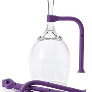 Stemware Saver,Silicone Wine Glass Holder,4 Flexible Dishwasher Attachments Set for Wine or Champagne Glasses (Purple), PIBM