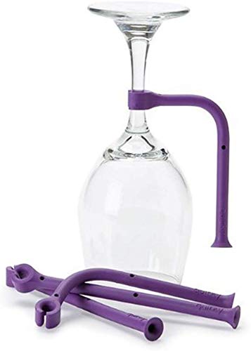 Stemware Saver,Silicone Wine Glass Holder,4 Flexible Dishwasher Attachments Set for Wine or Champagne Glasses (Purple), PIBM