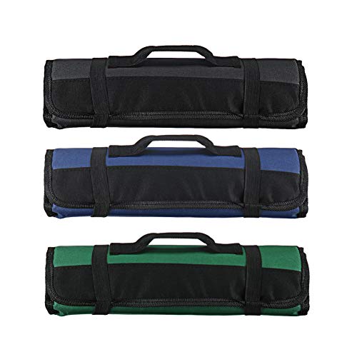 Willowswayw 22 Pockets Chef Knife Storage Case,Portable Kitchen Chef Knife Roll Bag Cutlery Container