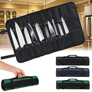 Willowswayw 22 Pockets Chef Knife Storage Case,Portable Kitchen Chef Knife Roll Bag Cutlery Container