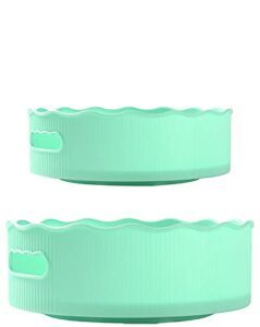 lazy susan set of 2, turntable organizer containers, cabinet pantry organizer, rotating spice rack for kitchen, fridge, countertop, bedroom, home office, bathroom, size 11.5″ and 9.5″(mint green)