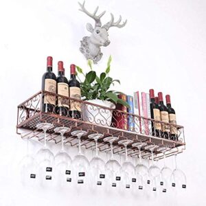 PIBM Stylish Simplicity Correction Fluid Mouse Wine Glass Rack Upside Down Wine Rack Bar Bar Wine Glass Rack Goblet Hanger Hanging Red Wine Glass Correction Fluid, Bronze , 50*25CM