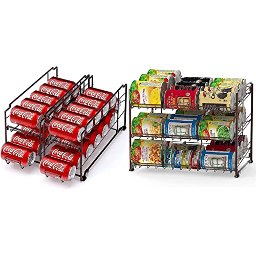 Simple Houseware Stackable Can Rack + Soda Can Dispenser