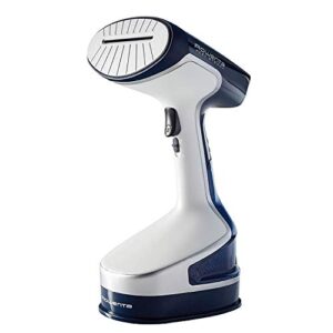 rowenta dr8120 x-cel powerful handheld garment and fabric steamer stainless steel heated soleplate with 2 steam options, 1600-watts, white/blue