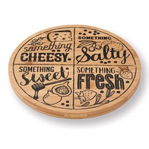 copco bamboo charcuterie lazy susan, 10 inch, bamboo
