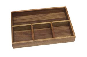 lipper international acacia organizer tray, 4-compartments, 12″ x 8″ x 1 3/4″