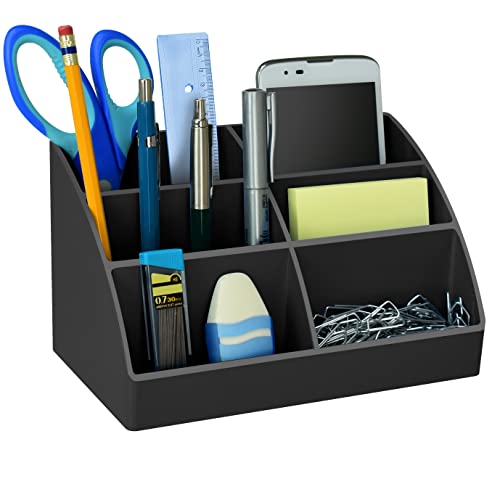 Acrimet Incline Desktop Easy Organizer Caddy Holder - Supplies Storage and Home Organization (Plastic) (Black Color)