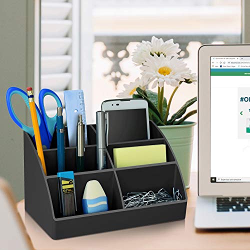Acrimet Incline Desktop Easy Organizer Caddy Holder - Supplies Storage and Home Organization (Plastic) (Black Color)