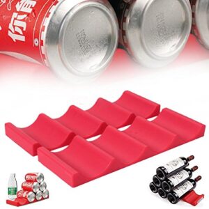 Xiaolanwelc@ Creative Fridge Can Beer Wine Bottle Rack Storage Box Organizer Holder Silicone Mat Stacking Tidy Tool Kitchen Gadgets Bar Tools