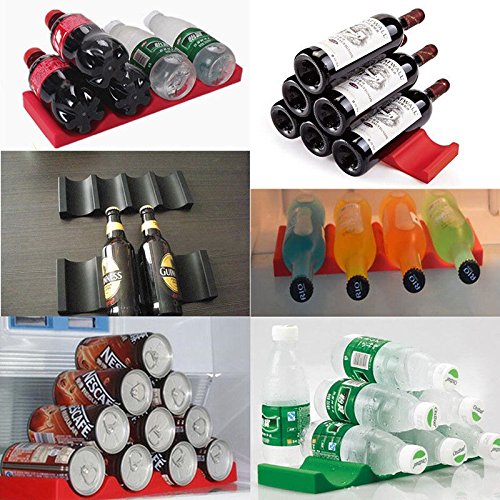 Xiaolanwelc@ Creative Fridge Can Beer Wine Bottle Rack Storage Box Organizer Holder Silicone Mat Stacking Tidy Tool Kitchen Gadgets Bar Tools