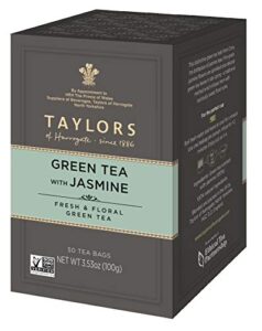 taylors of harrogate green tea with jasmine, 50 teabags