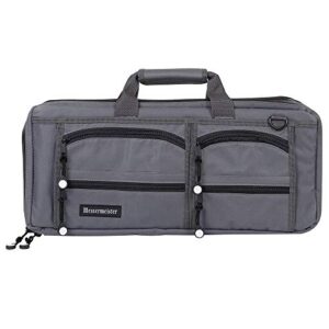 messermeister 18-pocket heavy duty meister chef knife bag, luggage grade and water resistant, gray