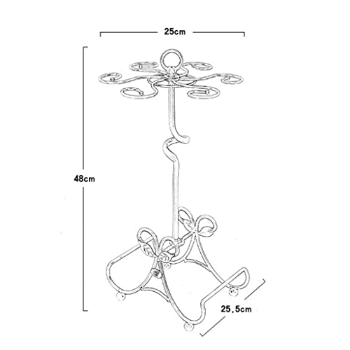 YFQHDD Goblet Holder Wine Bottle Cup Rack Wine Glass Cup Standing with 6 Hooks Stainless Steel Hanging Drinking Glasses Decoration