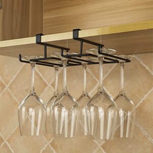 Yopay 2 Pack Wine Glass Rack Under Cabinet, 6 Rows Wine Glass Holder, Hanging Storage Stemware Holder for Shelf Bar Kitchen