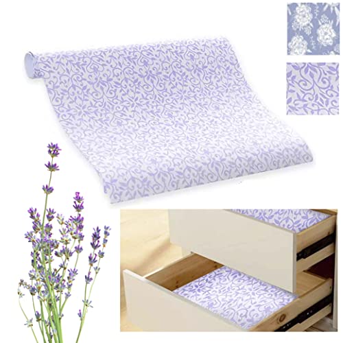 16 Sheets Drawer Liners Lavender Scented Paper Shelf Cover Decorations 18'' X 24'', Purple