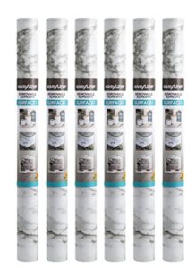 duck easyliner adhesive laminate surfaces shelf liner, gray marble, 20 in. x 15 ft, 6 rolls