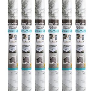 Duck EasyLiner Adhesive Laminate Surfaces Shelf Liner, Gray Marble, 20 in. x 15 ft, 6 Rolls