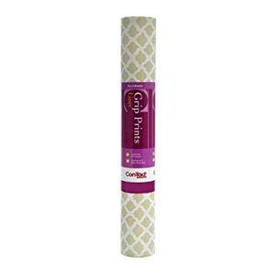 Con-Tact Brand Grip Prints Durable Adhesive Non-Slip Shelf and Drawer Liner, 18" x 4', Talisman Taupe, 6 Rolls