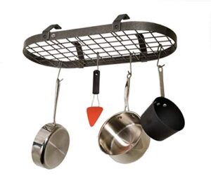 low ceiling oval hanging pot rack