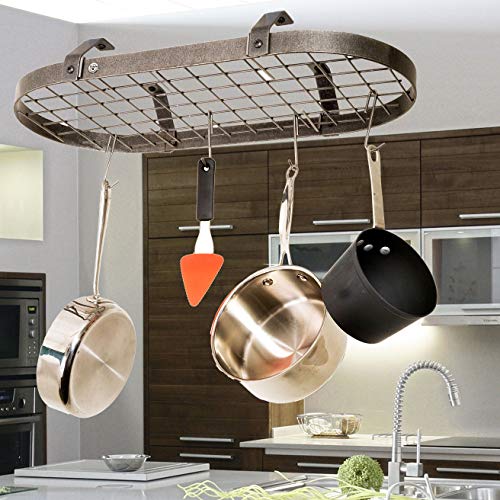 Low Ceiling Oval Hanging Pot Rack