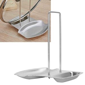 Stainless Steel Pan Pot Cover Lid Rack Shelf Stand Holder,Lid And Spoon Rest Organizer, 304 Stainless Steel Pot Lid Kitchenware Rack Organizer Shelf for Home Kitchen