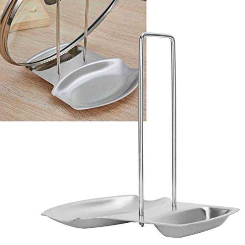 Stainless Steel Pan Pot Cover Lid Rack Shelf Stand Holder,Lid And Spoon Rest Organizer, 304 Stainless Steel Pot Lid Kitchenware Rack Organizer Shelf for Home Kitchen