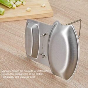 Stainless Steel Pan Pot Cover Lid Rack Shelf Stand Holder,Lid And Spoon Rest Organizer, 304 Stainless Steel Pot Lid Kitchenware Rack Organizer Shelf for Home Kitchen