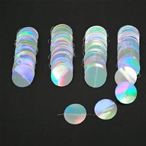 Iridescent Party Supplies Circle Garlands Holographic Hanging Dots Streamer Backdrop Kids Unicorn Mermaid Birthday Party Decorations Wedding Bachelorette Engagement Disco Dancing Ball Decoration